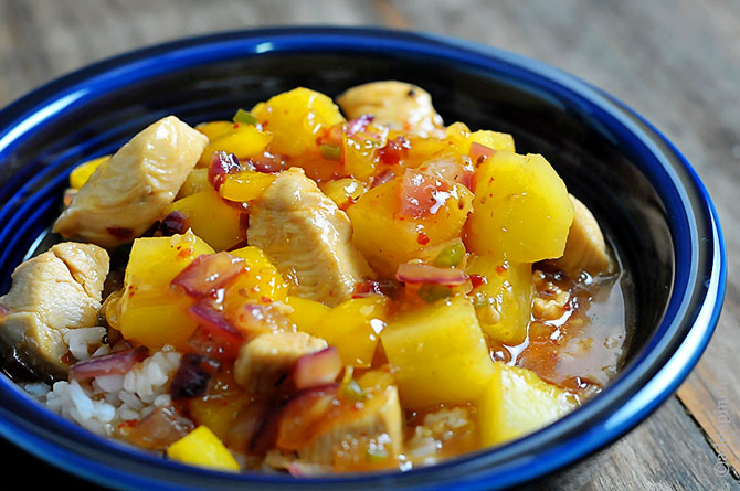 Sweet and Sour Chicken Recipe | ©addapinch.com