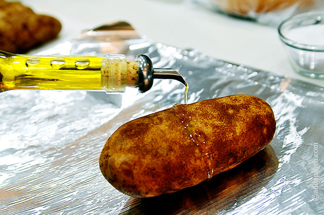 Slow Cooker Baked Potatoes | ©addapinch.com