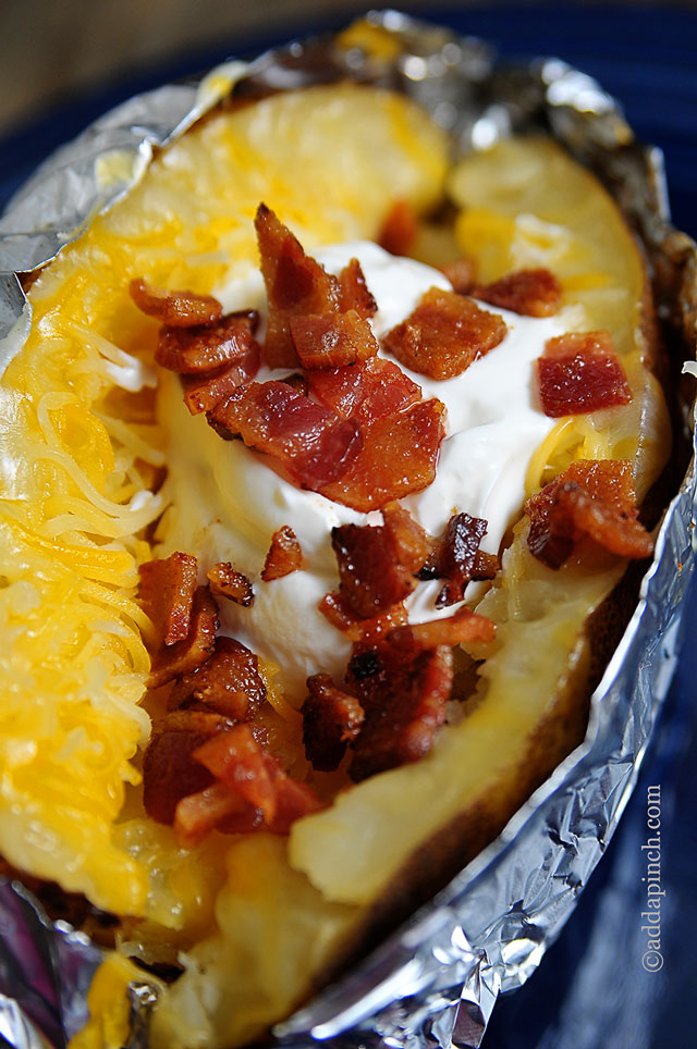 Slow Cooker Baked Potatoes | ©addapinch.com