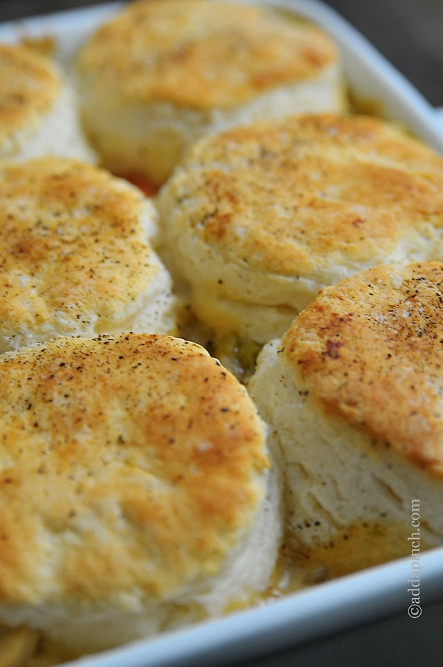 Chicken Pot Pie with Biscuits Recipe - Add a Pinch