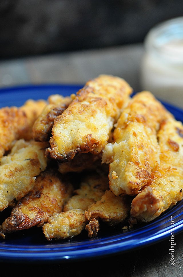 Chicken Strips Recipe | ©addapinch.com