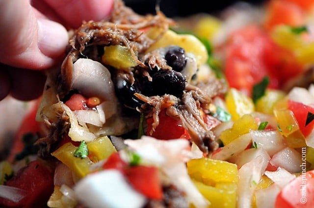 Shredded Beef Nachos Recipe | ©addapinch.com