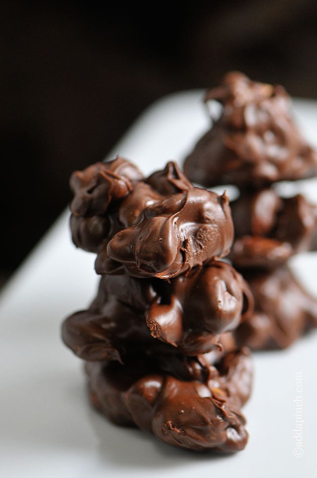 Chocolate Peanut Butter Clusters Recipe | ©addapinch.com