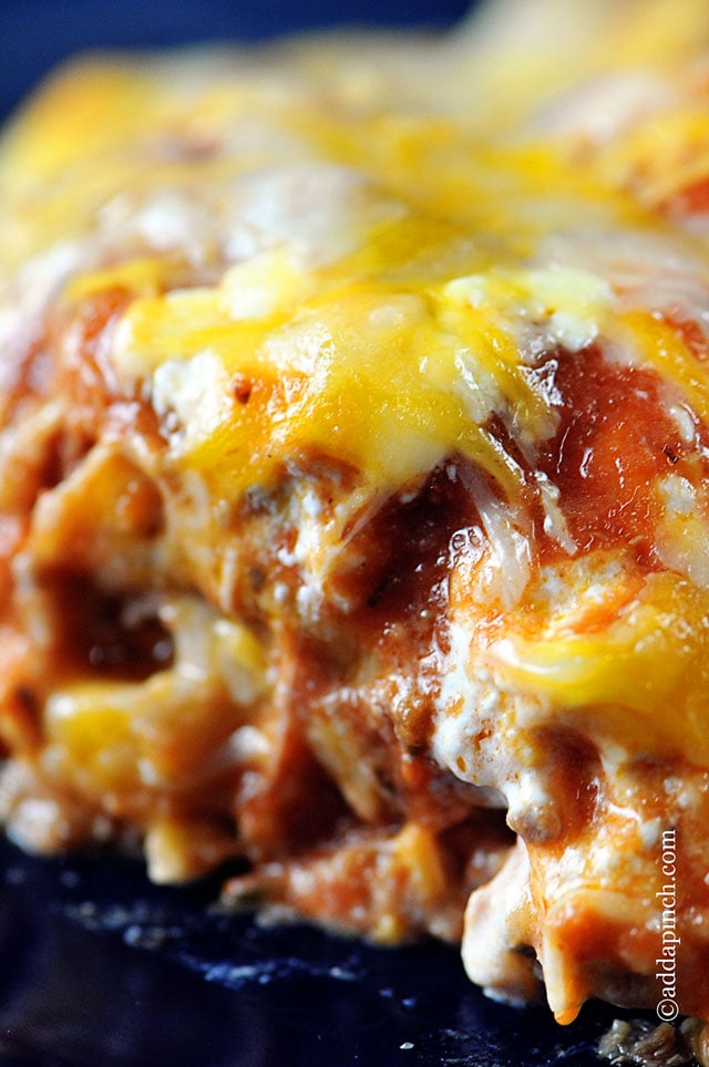 Enchilada Casserole Recipe | ©addapinch.com