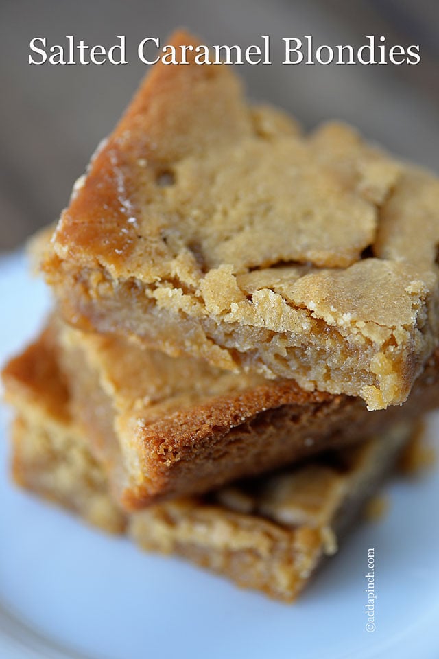 Salted Caramel Blondies | ©addapinch.com