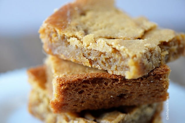 Salted Caramel Blondies | ©addapinch.com