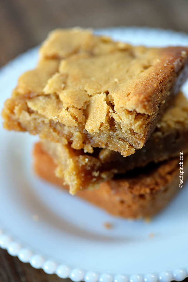 Salted Caramel Blondies | ©addapinch.com