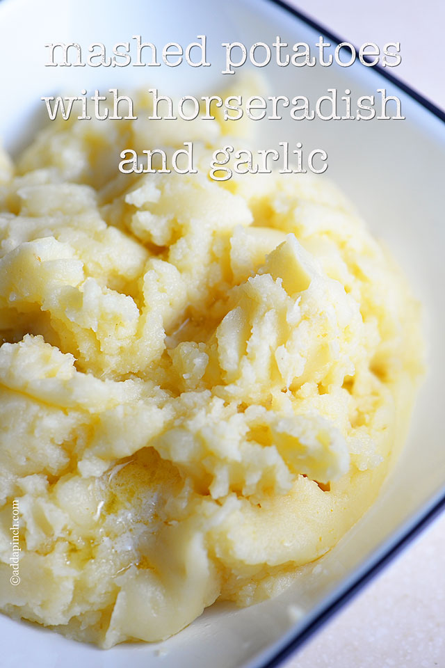 Mashed Potatoes with Horseradish and Garlic | ©addapinch.com