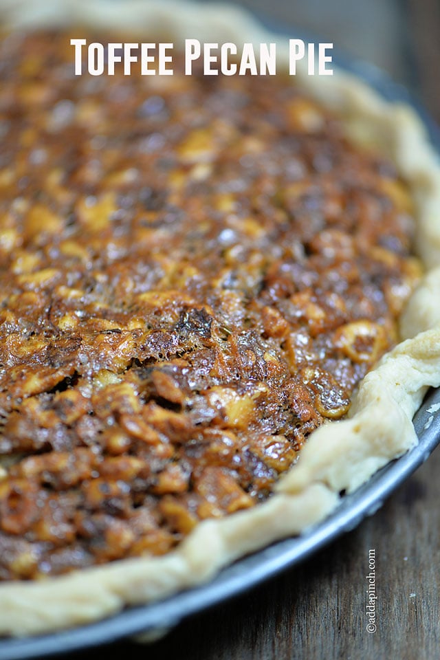 Toffee Pecan Pie | ©addapinch.com