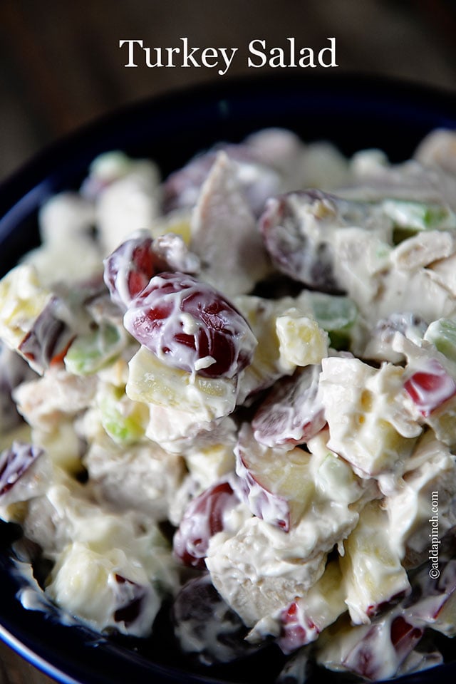 Turkey Salad Recipe | ©addapinch.com