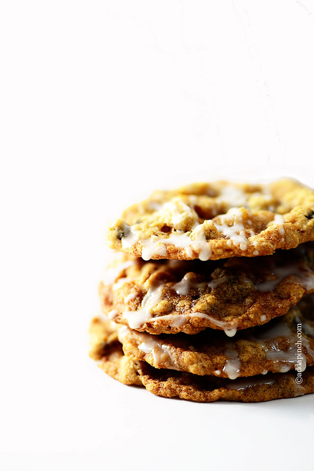 Iced Oatmeal Cookies | ©addapinch.com