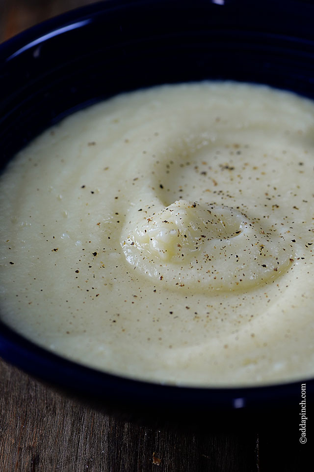 Roasted Garlic Cauliflower Puree | ©addapinch.com