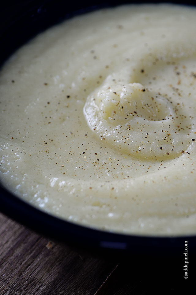 Roasted Garlic Cauliflower Puree | ©addapinch.com