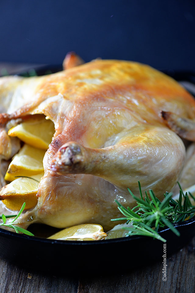 Roast Chicken with Lemon and Rosemary | ©addapinch.com