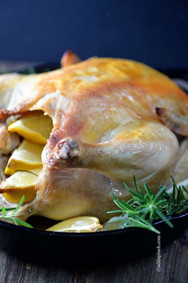 Roast Chicken with Lemon and Rosemary Recipe - Add a Pinch