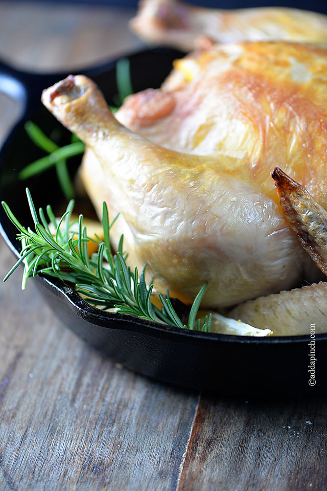 Roast Chicken with Lemon and Rosemary | ©addapinch.com