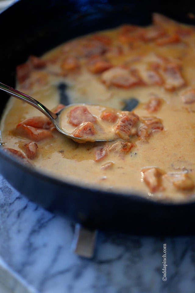 Roasted Red Pepper Cream Sauce Recipe | ©addapinch.com