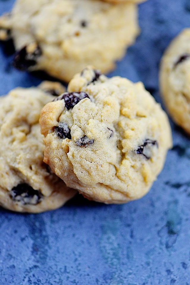 Soft Oatmeal Raisin Cookies Recipe | ©addapinch.com