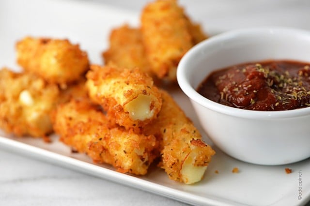 Fried Cheese Sticks Recipe | ©addapinch.com