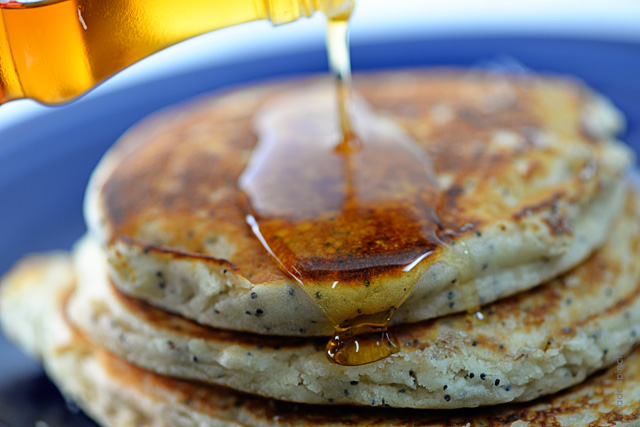 Lemon Poppyseed Pancakes Recipe | ©addapinch.com