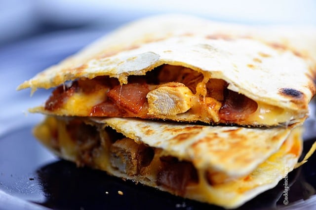 Perfect Chicken Quesadillas Recipe | ©addapinch.com