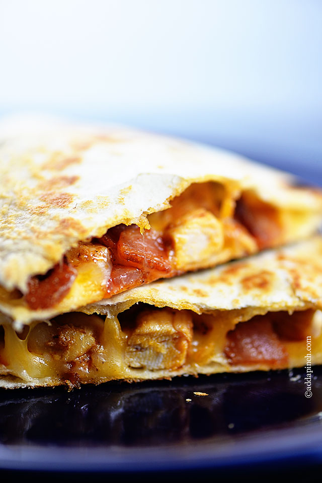 Perfect Chicken Quesadillas Recipe | ©addapinch.com