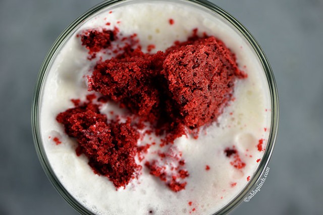 Red Velvet Cake Milkshake | ©addapinch.com