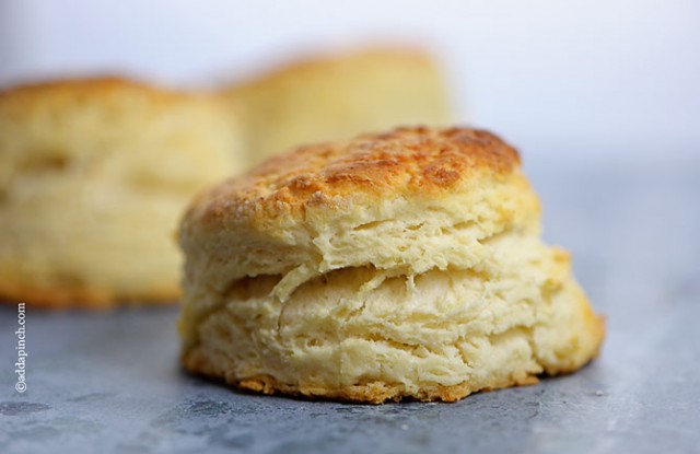Golden Three Ingredient Buttermilk Biscuits - ©addapinch.com
