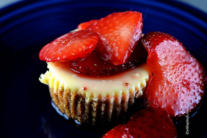 Mini New York Cheesecake Recipe from addapinch.com