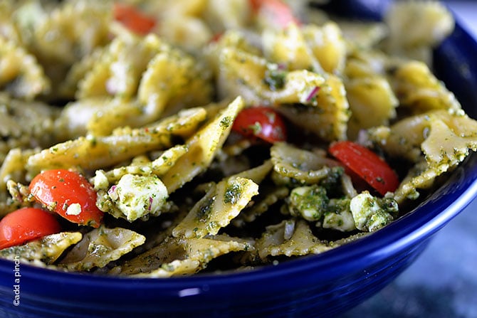 Pesto Pasta Salad Recipe from addapinch.com