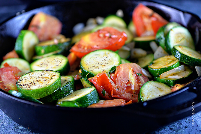 Skillet Zucchini Recipe - Add a Pinch