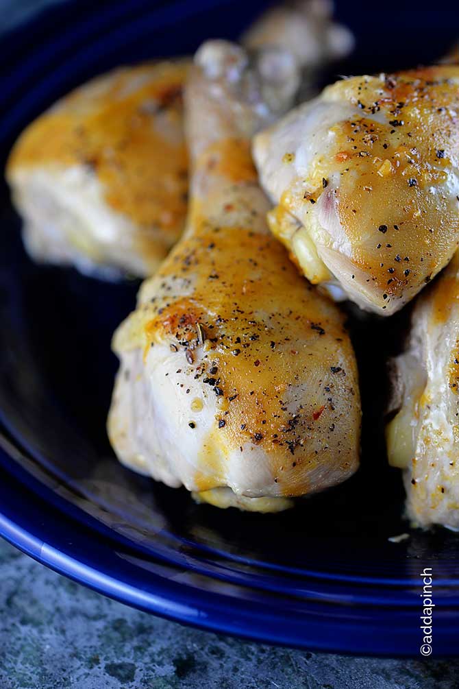 Mustard BBQ Chicken Recipe from addapinch.com