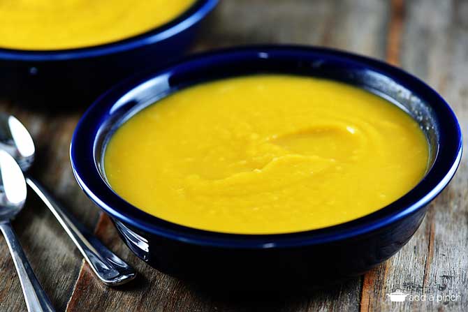 Butternut Squash Soup Recipe from addapinch.com