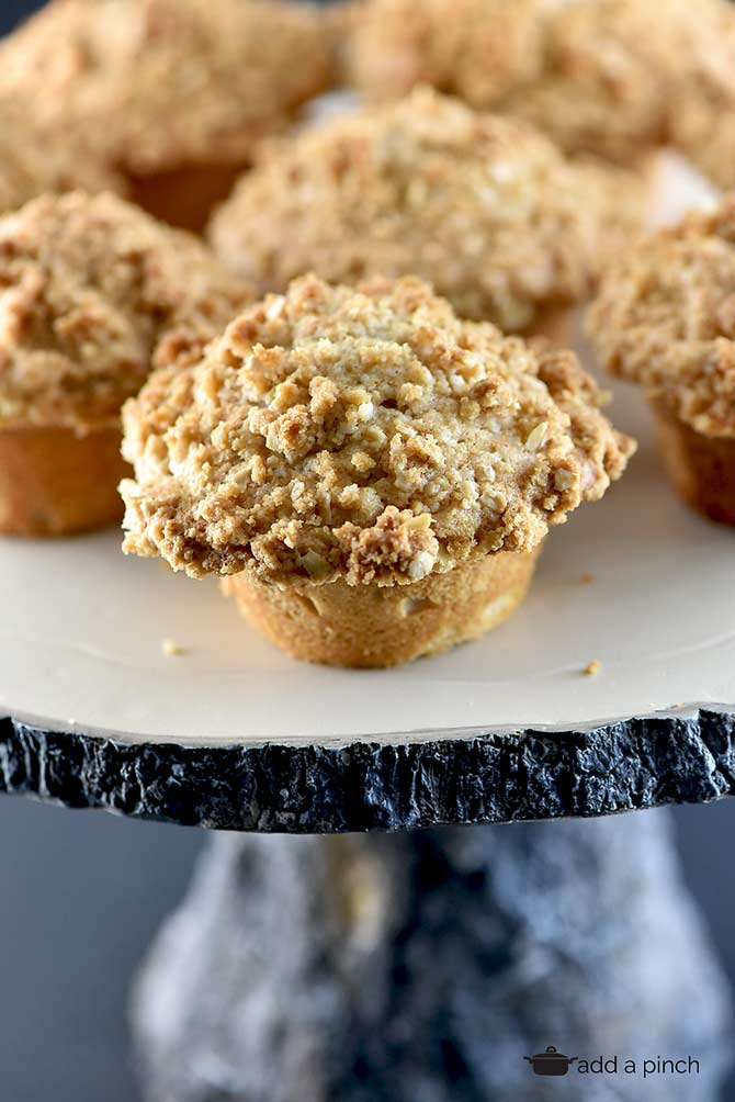 Cinnamon Muffins Recipe with Streusel Topping from addapinch.com