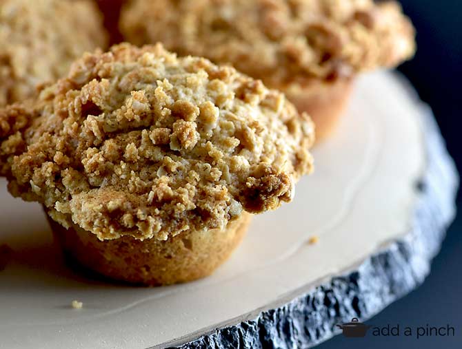 Cinnamon Muffins Recipe from addapinch.com