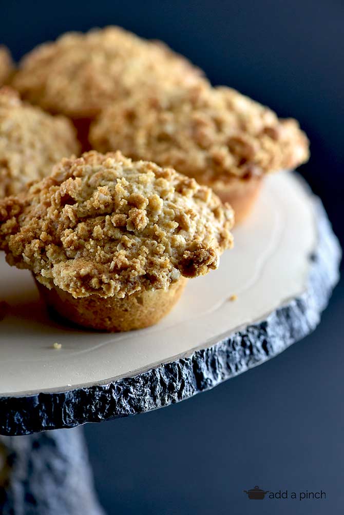 Cinnamon Muffins Recipe with Streusel Topping from addapinch.com