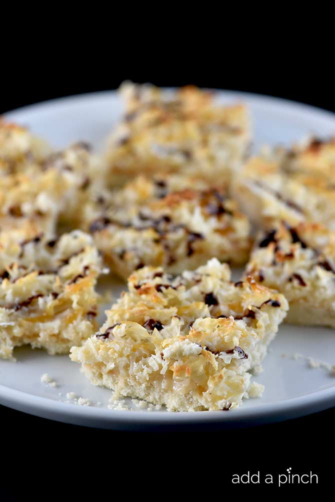 Coconut Macaroons Bars Recipe from addapinch.com