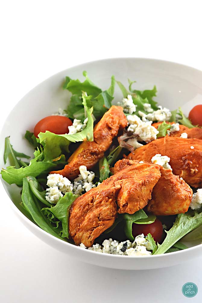 Buffalo Chicken Salad Recipe from addapinch.com