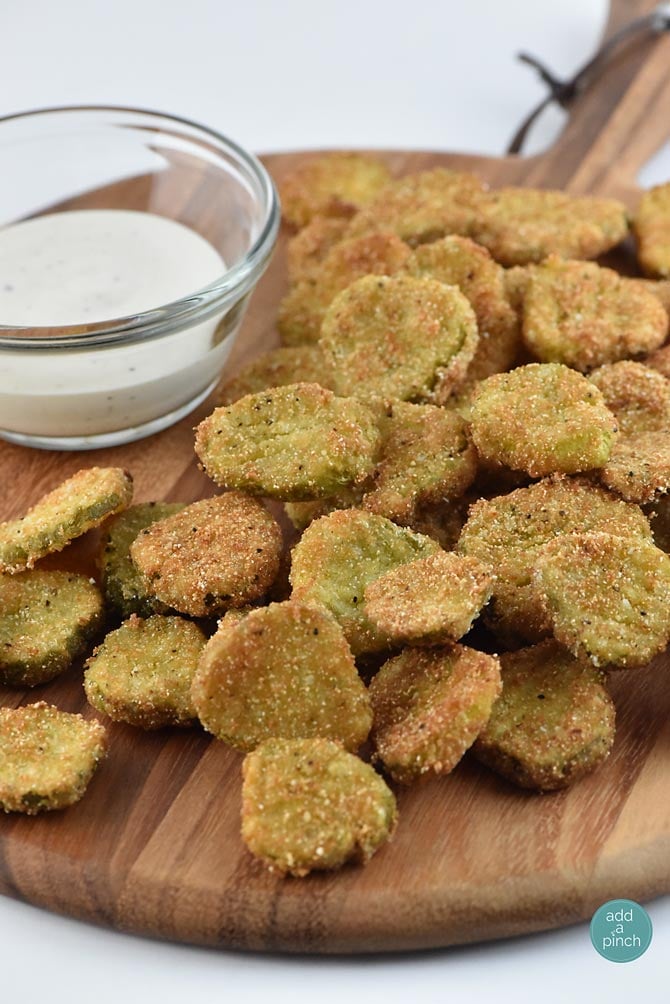 Fried Dill Pickles Recipe from addapinch.com