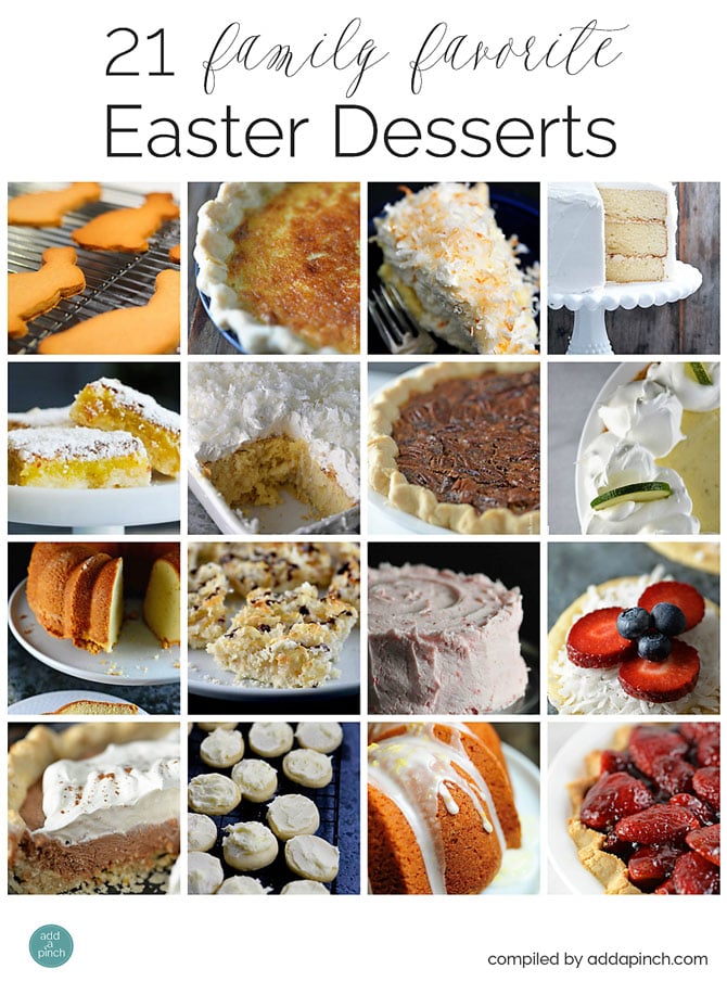 21 Easter Dessert Recipes from addapinch.com