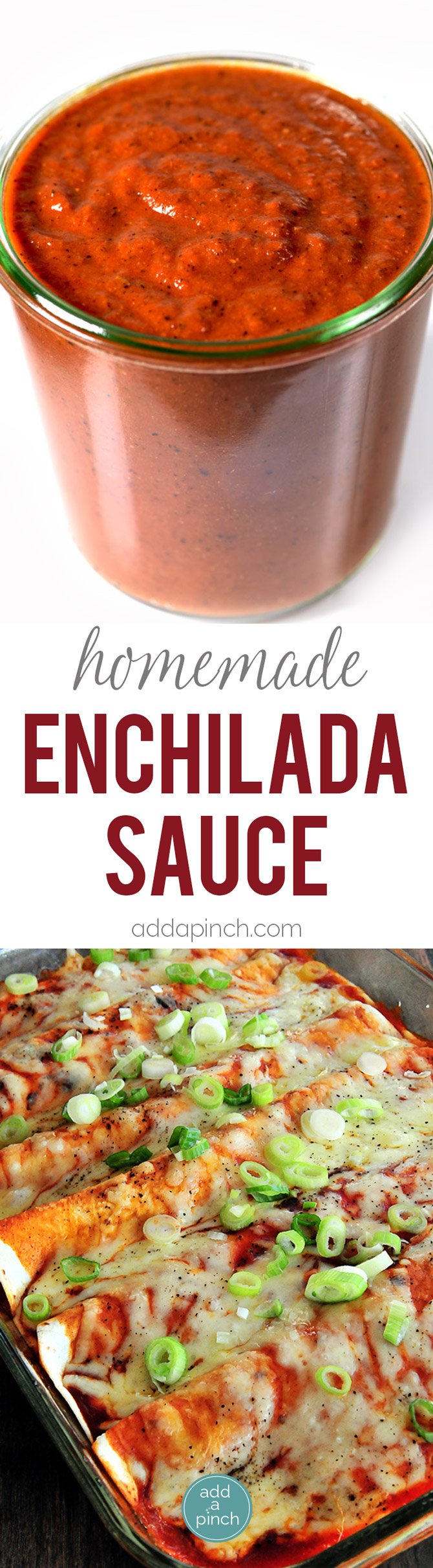 Enchilada Sauce Recipe - Enchilada Sauce makes a staple ingredient to keep on hand for quick meals. Get this family-favorite easy homemade enchilada sauce recipe. // addapinch.com