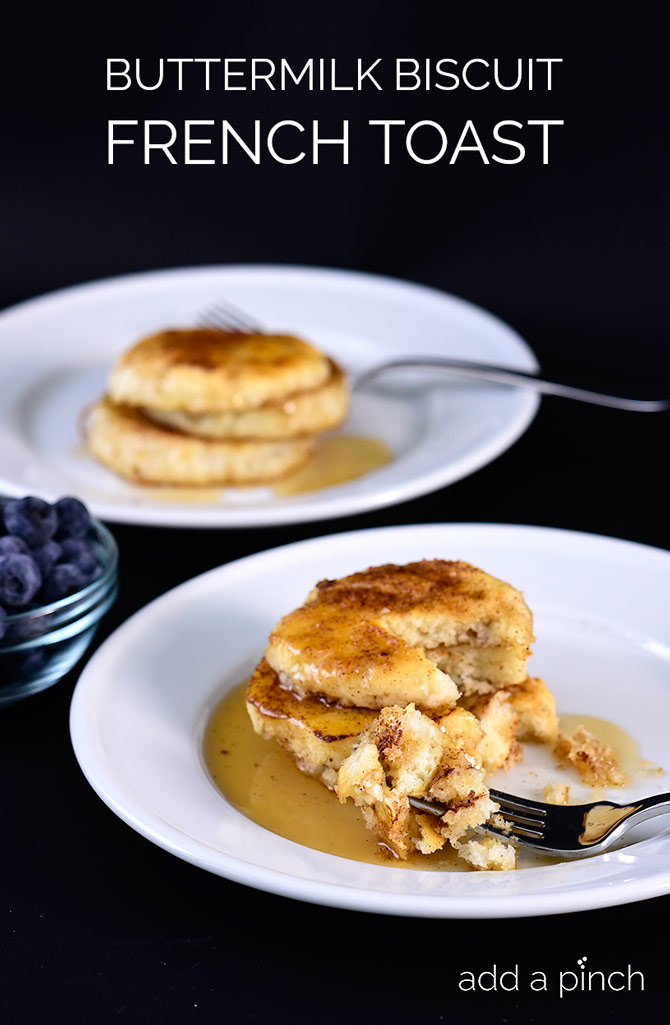 Buttermilk Biscuit French Toast - Two breakfast favorites come together to make an out of this world meal! // addapinch.com