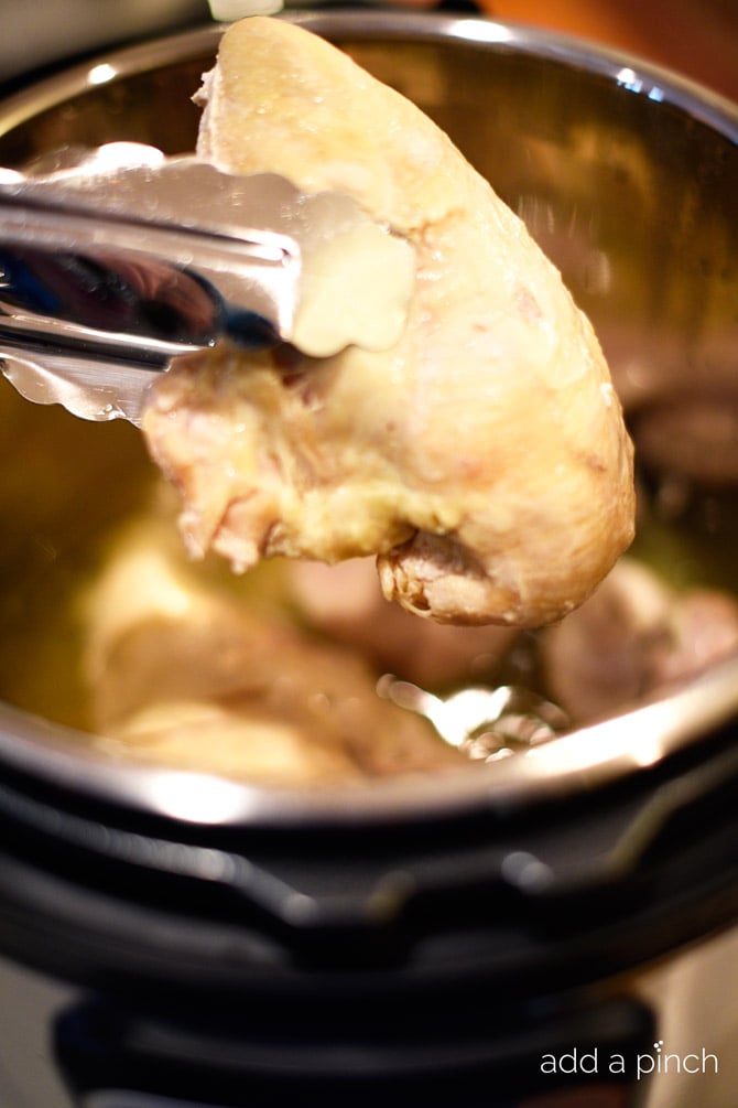 Pressure cooker chicken makes for incredibly tender and flavorful chicken in minutes! A quick and easy chicken recipe perfect for the beginner pressure cooker or the expert! // addapinch.com