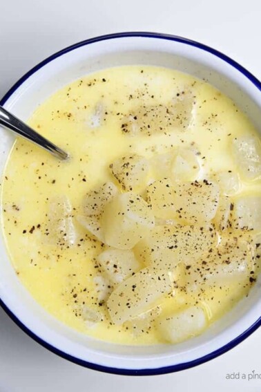 Potato Soup Recipe - My Grandmother Verdie's Potato Soup recipe makes an old-fashioned, easy, comforting soup recipe.  // addapinch.com