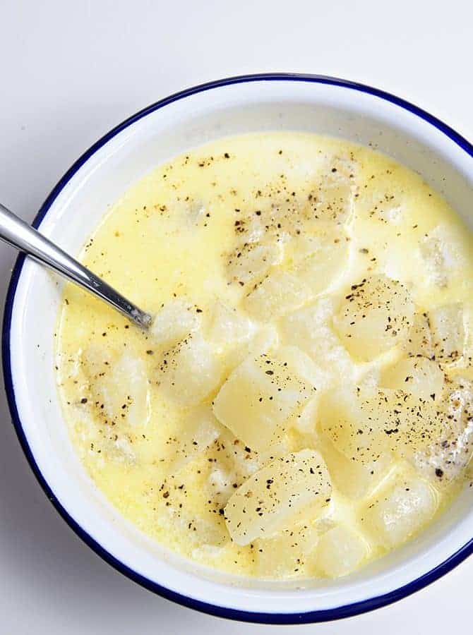 Potato Soup Recipe - My Grandmother Verdie's Potato Soup recipe makes an old-fashioned, easy, comforting soup recipe. // addapinch.com