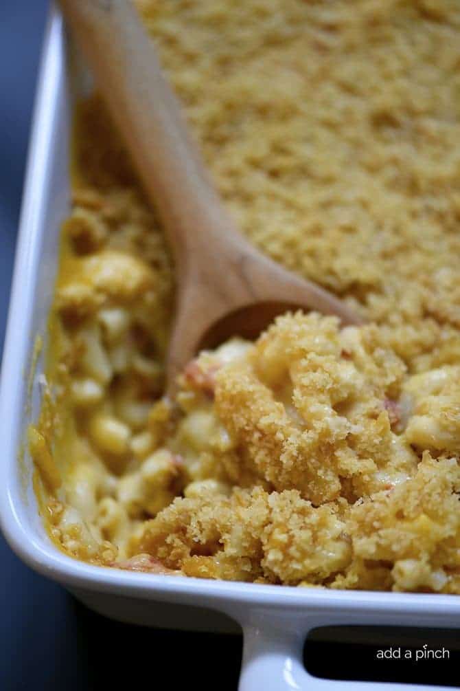 Southern Macaroni and Cheese Recipe - Macaroni and cheese makes a classic dish everyone loves. This Southern macaroni and cheese recipe is an heirloom family recipe that everyone loves! // addapinch.com