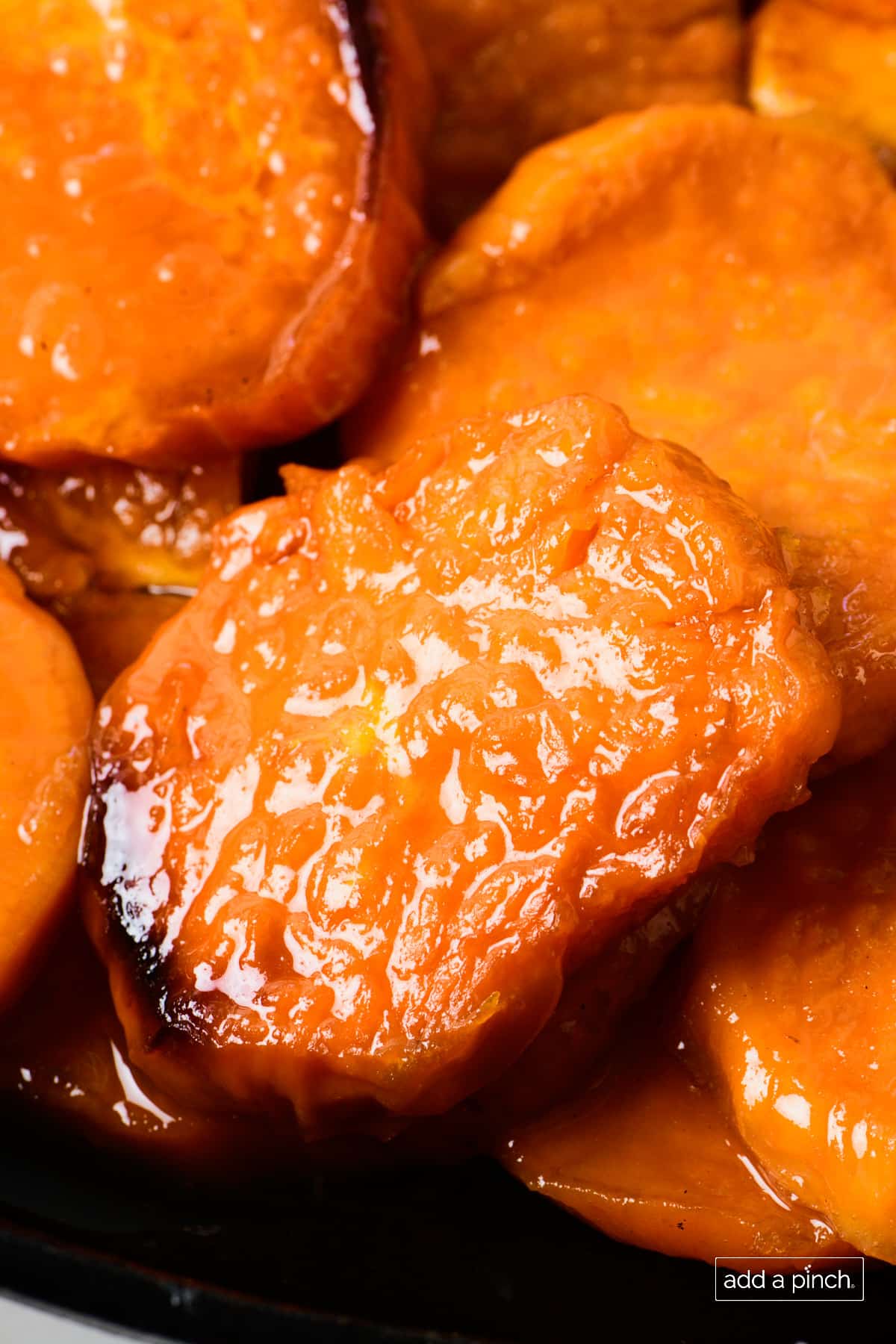 Candied sweet potatoes with buttery sweet glaze.