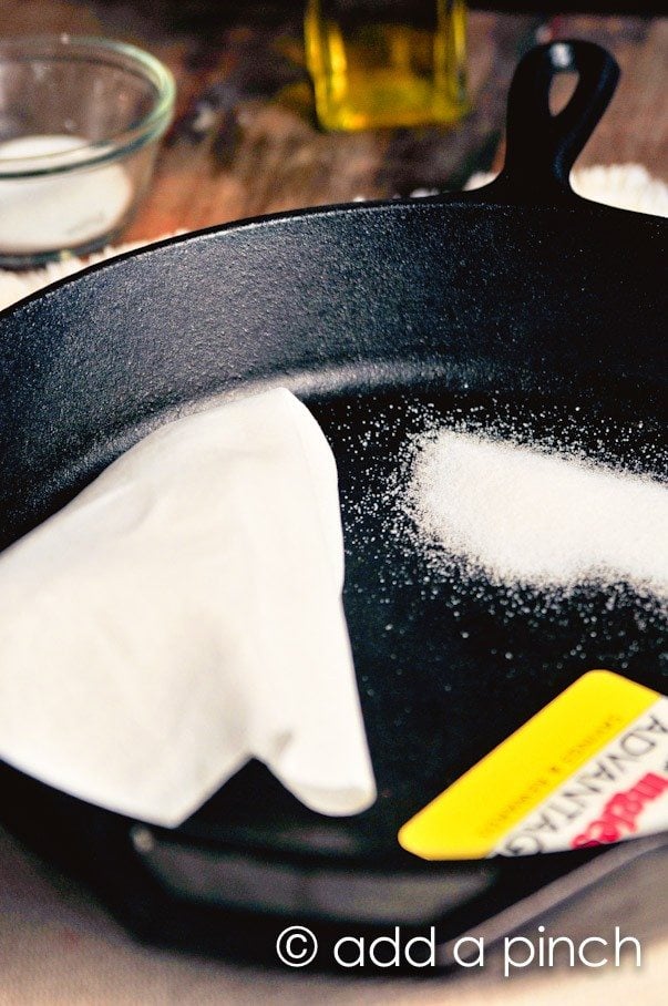 Cast Iron 101 :: How to Clean Cast Iron - Add a Pinch