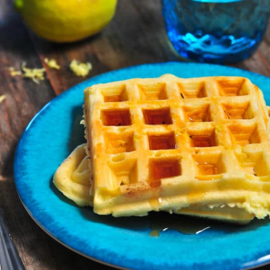 Lemon Buttermilk Waffles Recipe - Add a Pinch