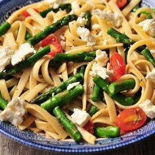 Spring Asparagus and Tomato Pasta with Feta Recipe